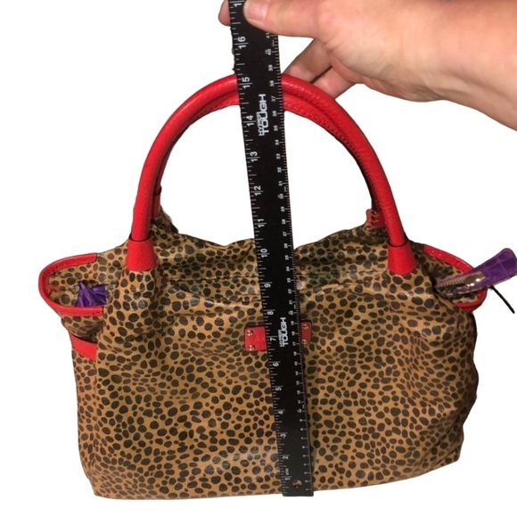 Kate Spade large black and tan leopard print handbag red leather with wallet - Picture 2 of 16